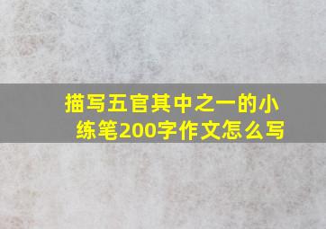 描写五官其中之一的小练笔200字作文怎么写