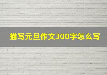 描写元旦作文300字怎么写