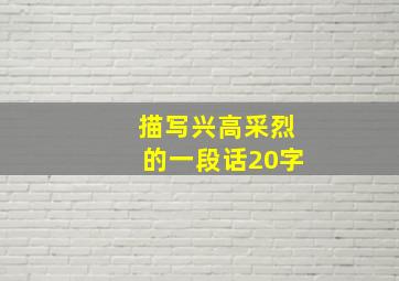 描写兴高采烈的一段话20字