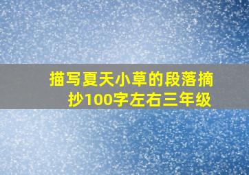 描写夏天小草的段落摘抄100字左右三年级