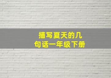 描写夏天的几句话一年级下册