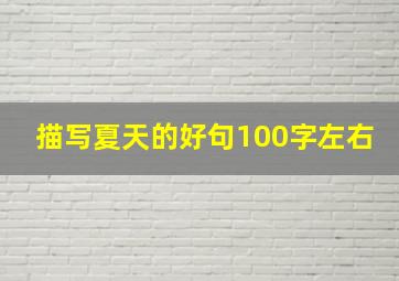 描写夏天的好句100字左右