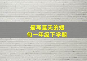 描写夏天的短句一年级下学期