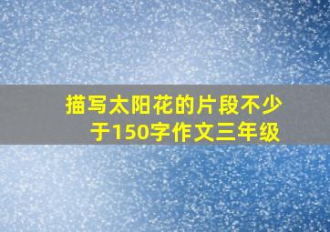 描写太阳花的片段不少于150字作文三年级