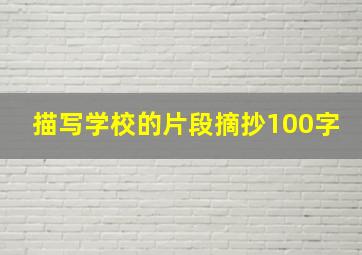 描写学校的片段摘抄100字