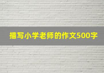 描写小学老师的作文500字