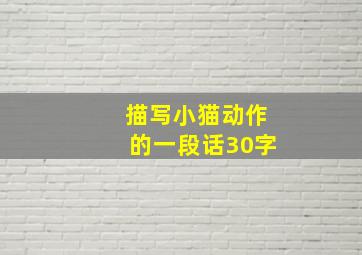 描写小猫动作的一段话30字