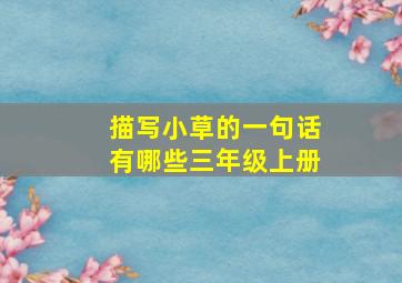 描写小草的一句话有哪些三年级上册