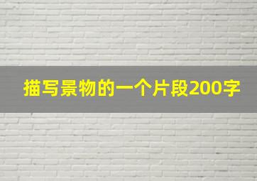 描写景物的一个片段200字