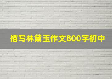 描写林黛玉作文800字初中