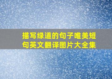 描写绿道的句子唯美短句英文翻译图片大全集