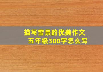 描写雪景的优美作文五年级300字怎么写