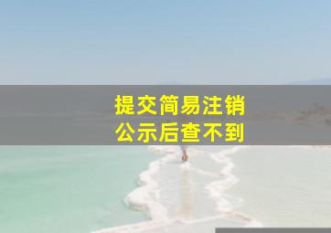 提交简易注销公示后查不到