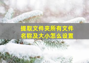 提取文件夹所有文件名称及大小怎么设置