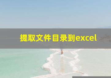 提取文件目录到excel