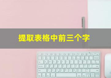 提取表格中前三个字