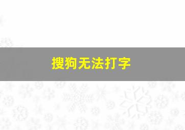 搜狗无法打字