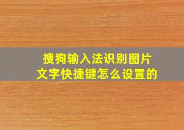 搜狗输入法识别图片文字快捷键怎么设置的