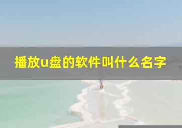 播放u盘的软件叫什么名字