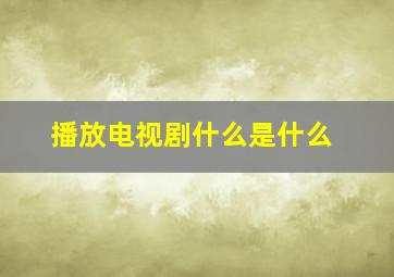 播放电视剧什么是什么