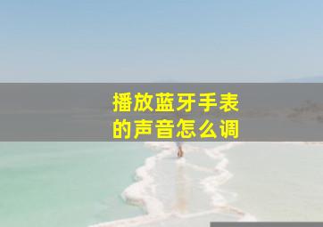 播放蓝牙手表的声音怎么调