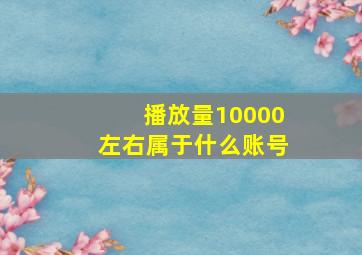 播放量10000左右属于什么账号