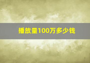 播放量100万多少钱