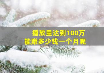 播放量达到100万能赚多少钱一个月呢