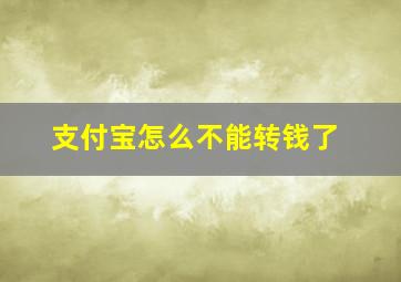 支付宝怎么不能转钱了