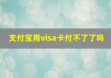 支付宝用visa卡付不了了吗