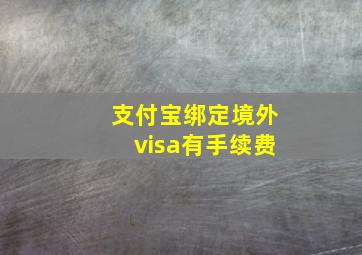 支付宝绑定境外visa有手续费