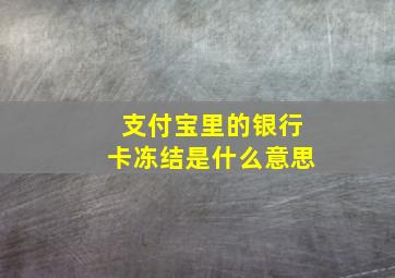 支付宝里的银行卡冻结是什么意思