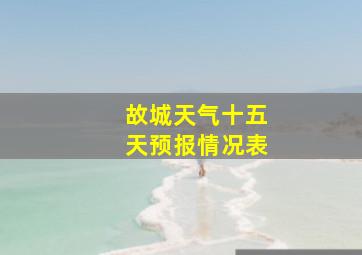 故城天气十五天预报情况表