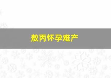 敖丙怀孕难产