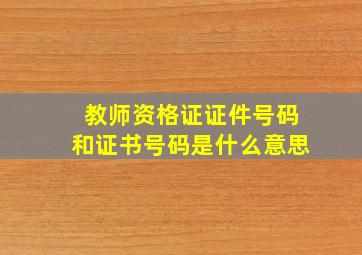 教师资格证证件号码和证书号码是什么意思