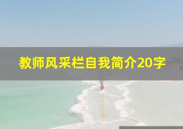 教师风采栏自我简介20字