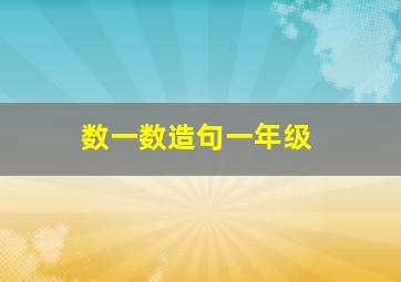 数一数造句一年级