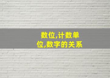 数位,计数单位,数字的关系