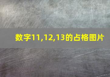 数字11,12,13的占格图片