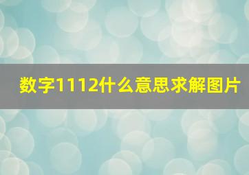 数字1112什么意思求解图片