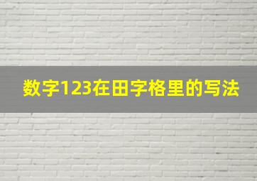 数字123在田字格里的写法