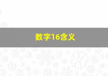 数字16含义