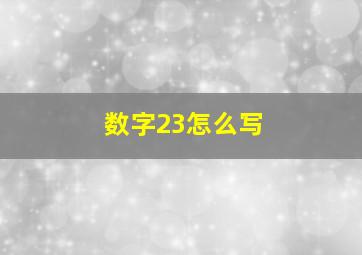 数字23怎么写