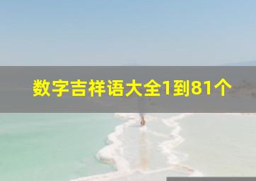 数字吉祥语大全1到81个