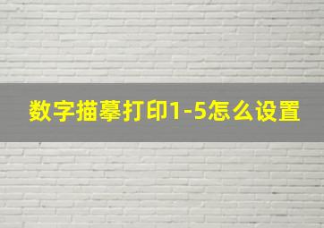 数字描摹打印1-5怎么设置