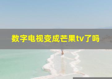 数字电视变成芒果tv了吗