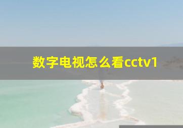 数字电视怎么看cctv1