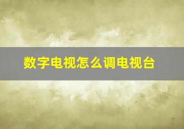 数字电视怎么调电视台