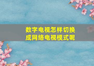 数字电视怎样切换成网络电视模式呢