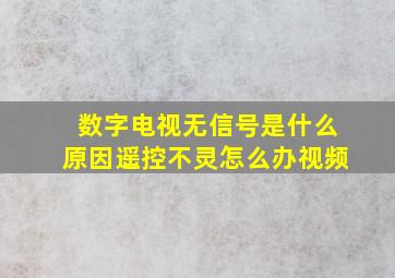 数字电视无信号是什么原因遥控不灵怎么办视频